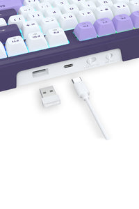 REDRAGON - K745WP-RGB-PRO Antonium KB-White/Purple - white-purple