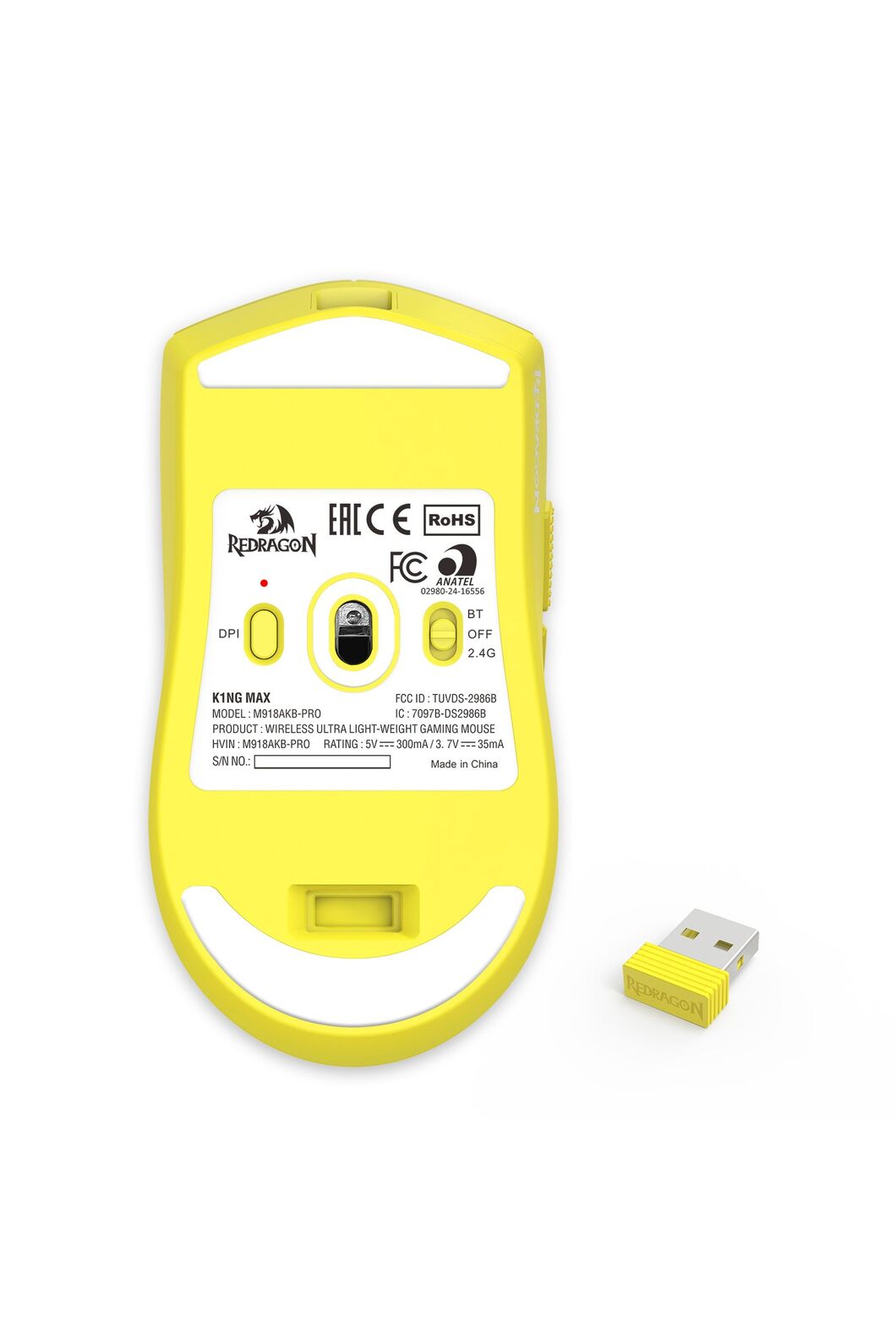 REDRAGON - M918AKB K1ng Max Mouse-Yellow - yellow