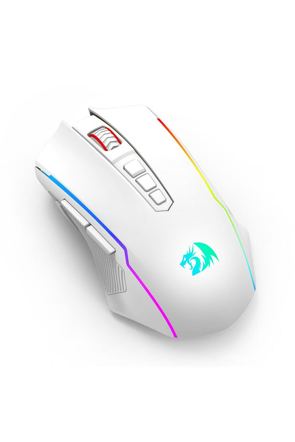 REDRAGON - Redragon M914W-RGB NIX White Full-Size Tri-Mode RGB Gaming Mouse - white