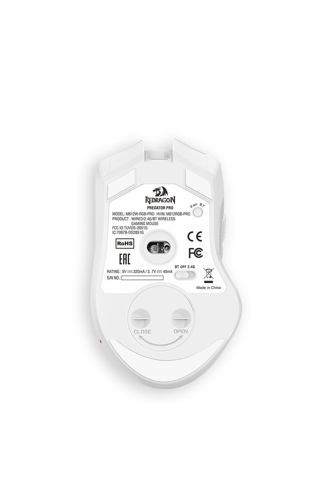 REDRAGON - M612W-RGB-PRO Gaming Mouse-White - white