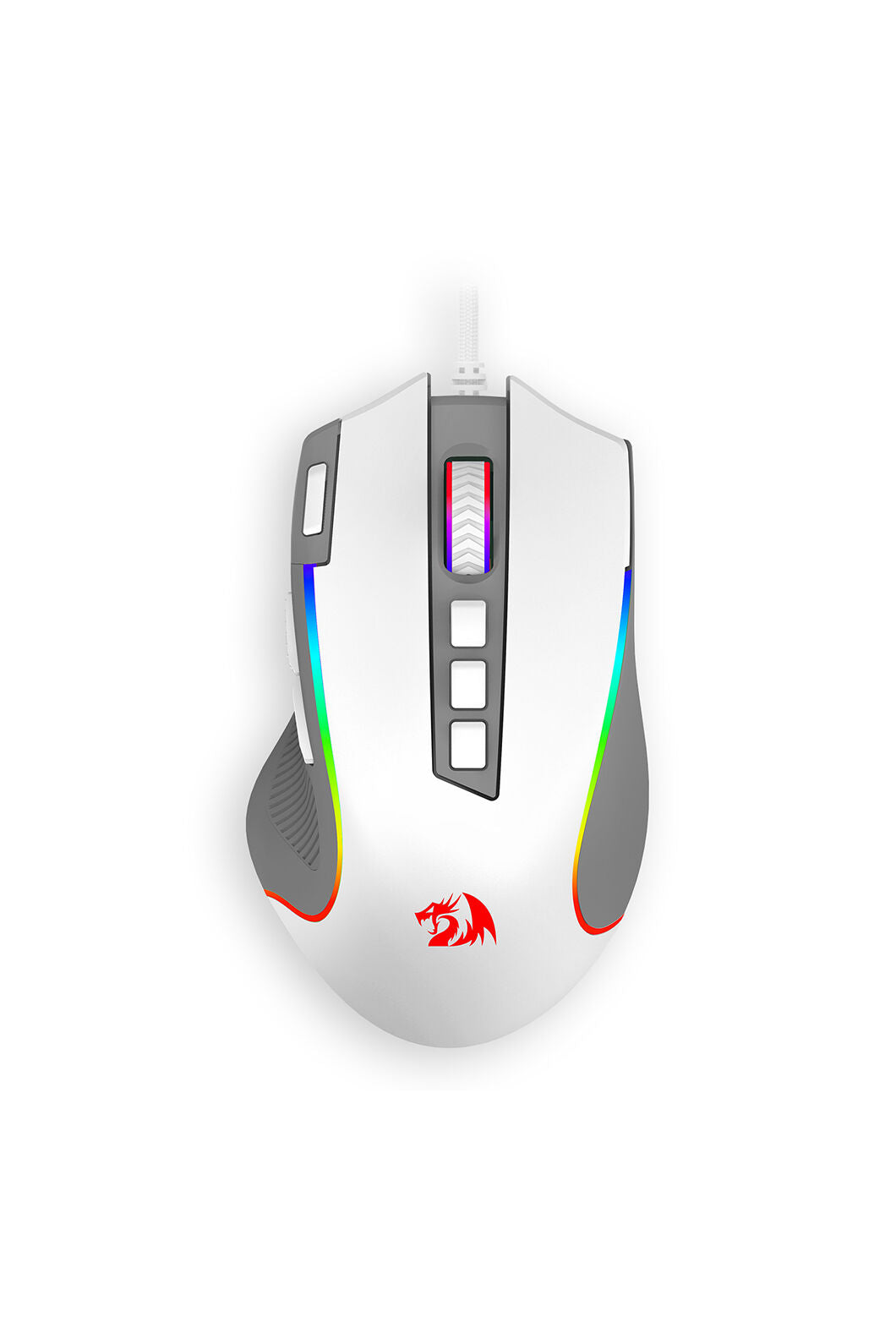 REDRAGON - Redragon M612WG Predator White/Grey 8000 DPI Wired RGB Gaming Mouse - white-grey