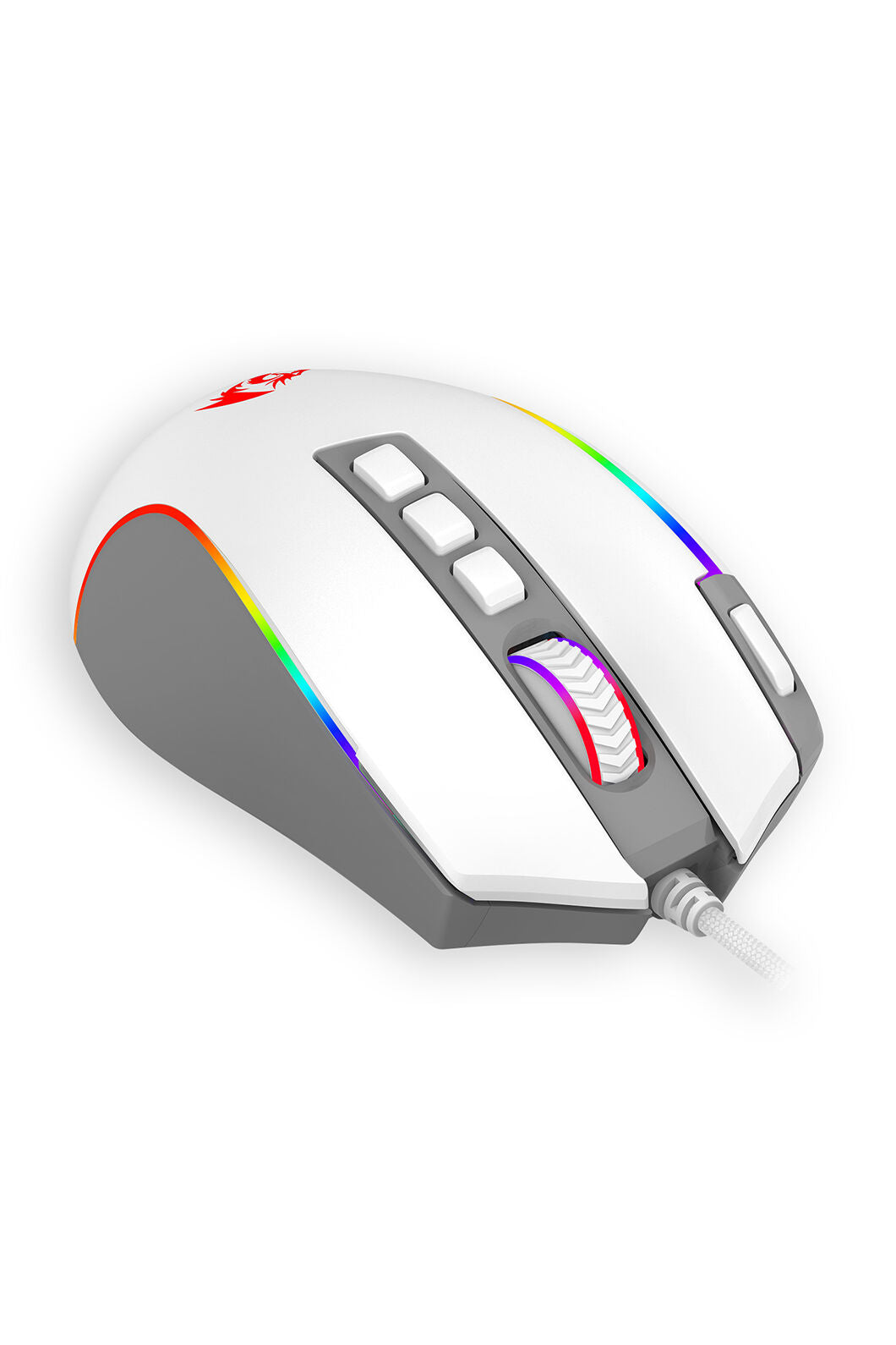 REDRAGON - Redragon M612WG Predator White/Grey 8000 DPI Wired RGB Gaming Mouse - white-grey