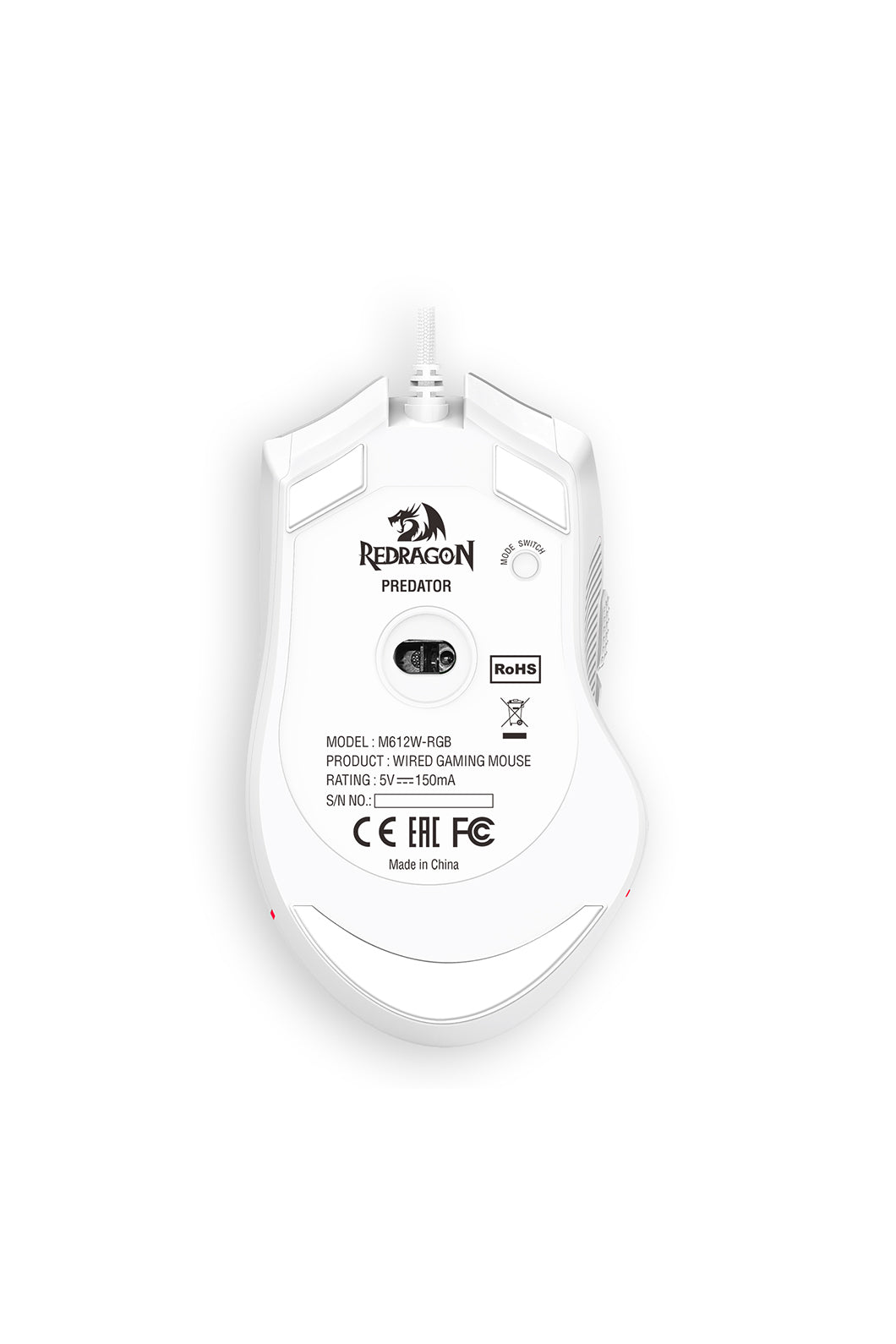 REDRAGON - M612W-RGB Gaming Mouse-White - white