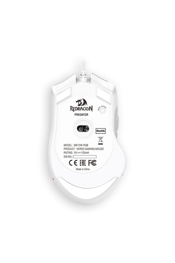 REDRAGON - M612W-RGB Gaming Mouse-White - white