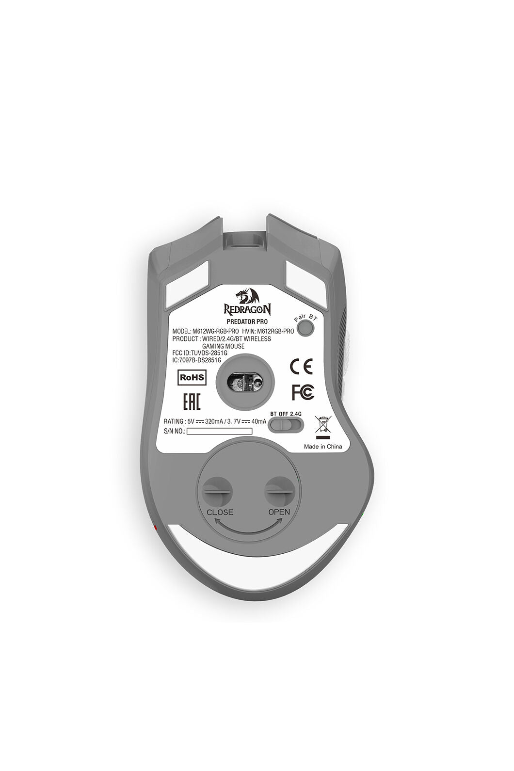 REDRAGON - M612WG-RGB-PRO Gaming Mouse-White/Grey - white-grey