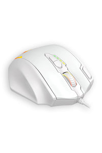 REDRAGON - Redragon M908 Impact White 12,400 DPI MMO Wired RGB Gaming Mouse - white