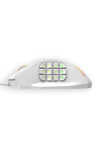 REDRAGON - Redragon M908 Impact White 12,400 DPI MMO Wired RGB Gaming Mouse - white