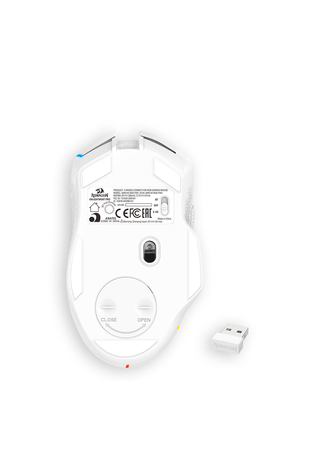 REDRAGON - M991W-RGB-PRO Top level Mouse-White - white