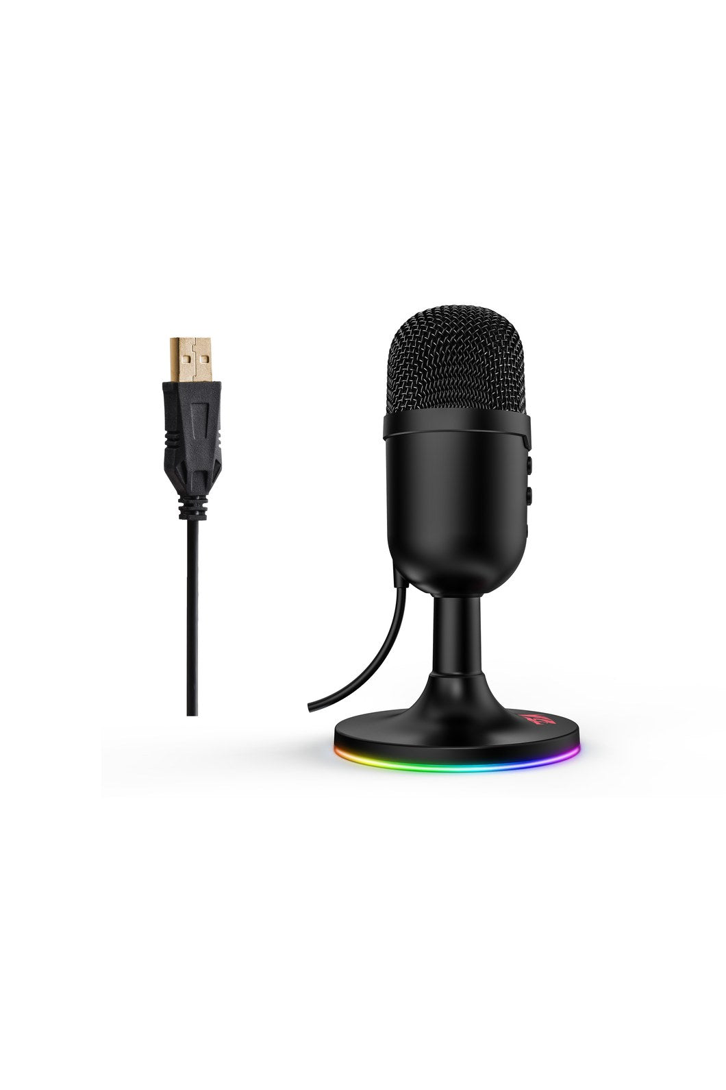REDRAGON - Redragon GM303 Pulsar Black Compact RGB USB Studio Microphone - black