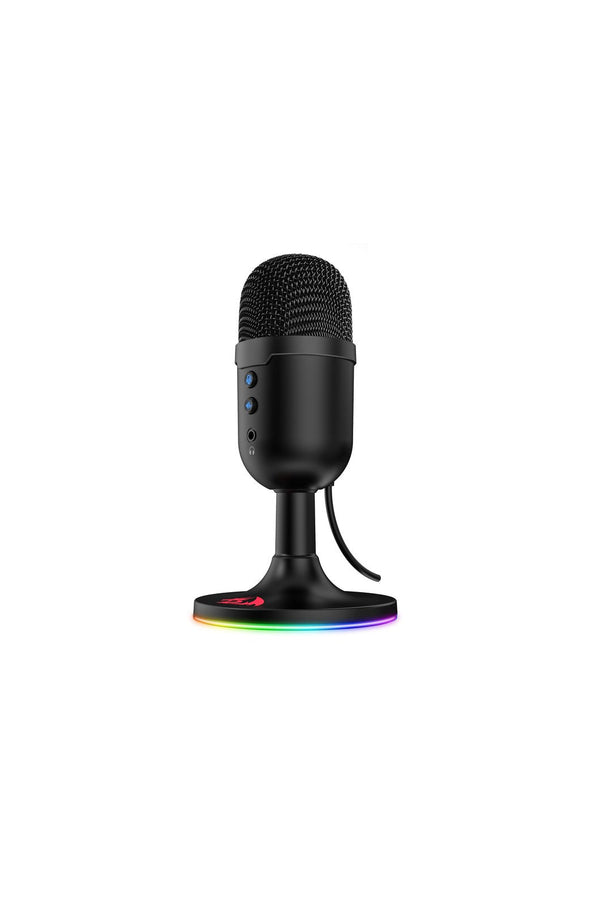 REDRAGON - Redragon GM303 Pulsar Black Compact RGB USB Studio Microphone - black