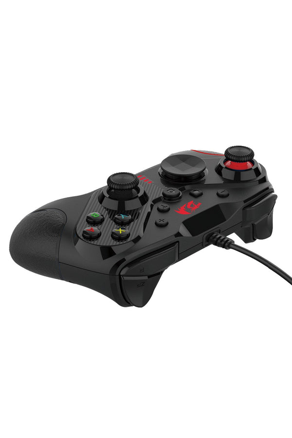 REDRAGON - Redragon G710 Rift Black Wired Ergonomic Dual-Vibration Gaming Gamepad - black