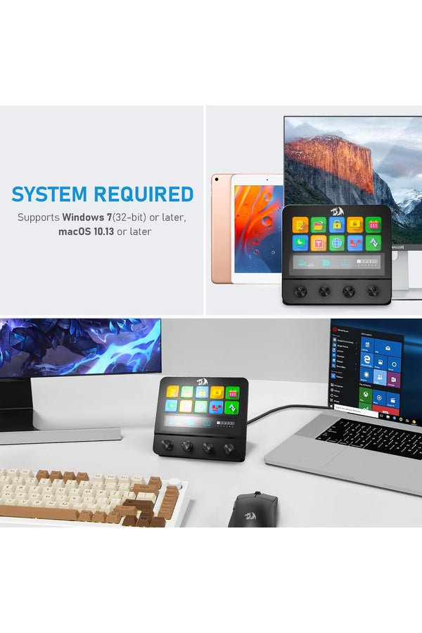 REDRAGON - Redragon SS-552 Ragnaros Black Adjustable Macro Stream Control Station - black