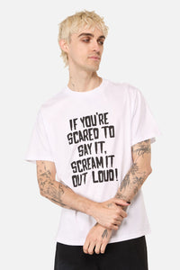 Pulp Kitchen - Scared Unisex Tee - white