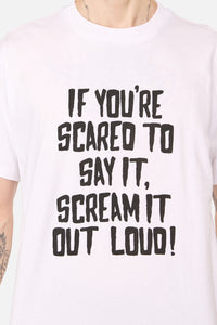 Pulp Kitchen - Scared Unisex Tee - white