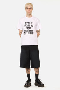 Pulp Kitchen - Scared Unisex Tee - white