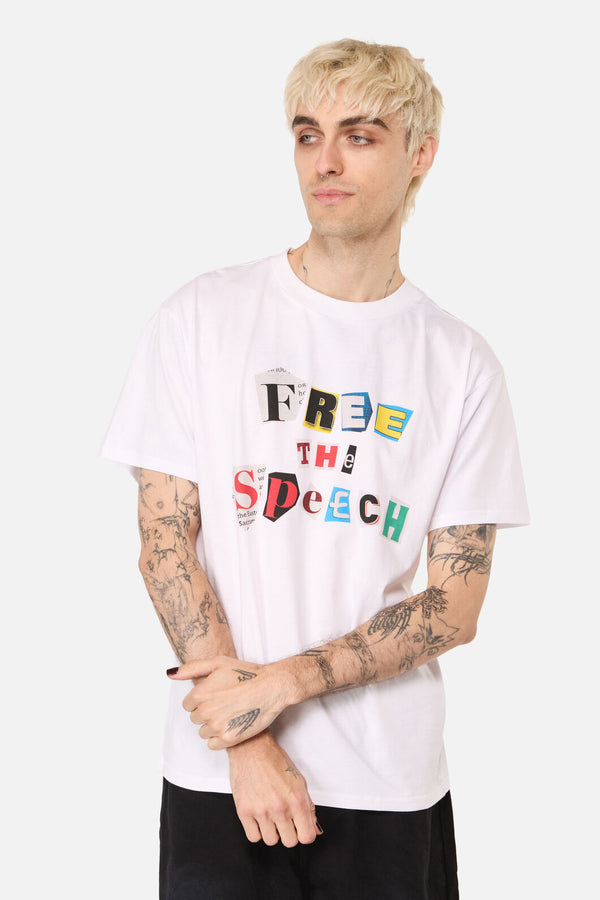 Pulp Kitchen - Free Speech Unisex Tee - white