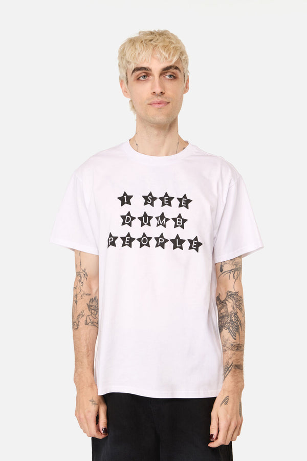 Pulp Kitchen - Dumb People Unisex Tee - white