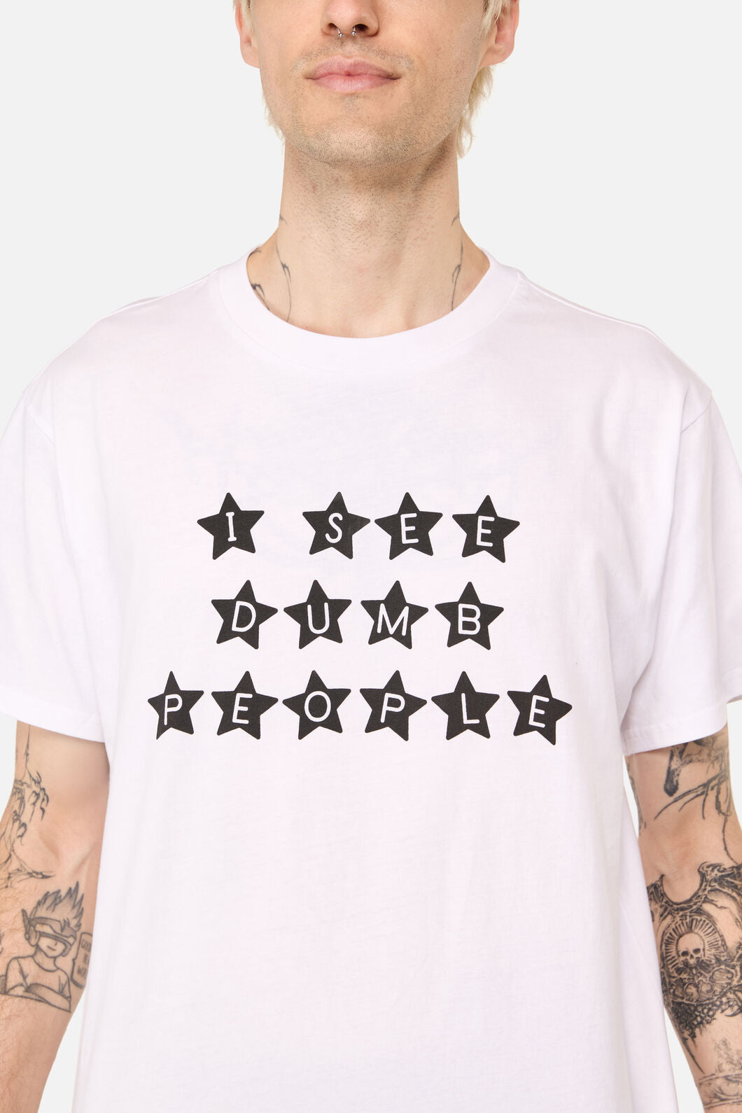 Pulp Kitchen - Dumb People Unisex Tee - white