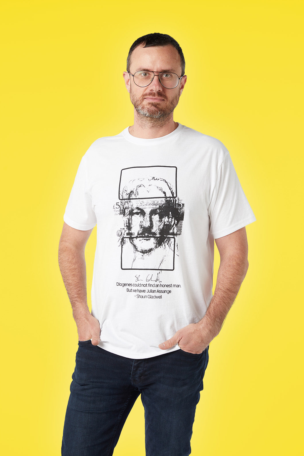 Pulp Kitchen - Assange Sketch - white
