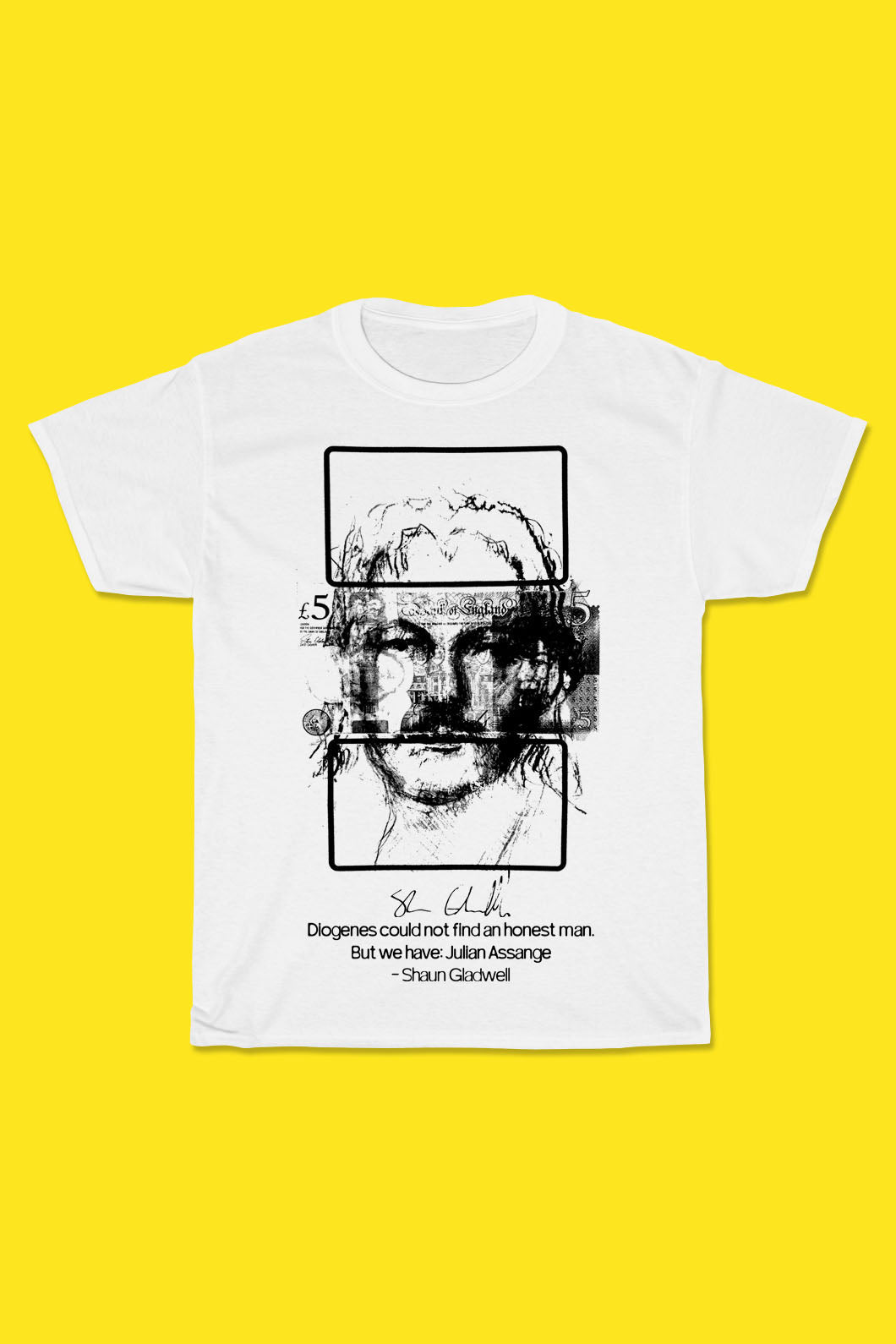 Pulp Kitchen - Assange Sketch - white