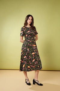 Princess Highway - Folk Art Midi Dress - pink