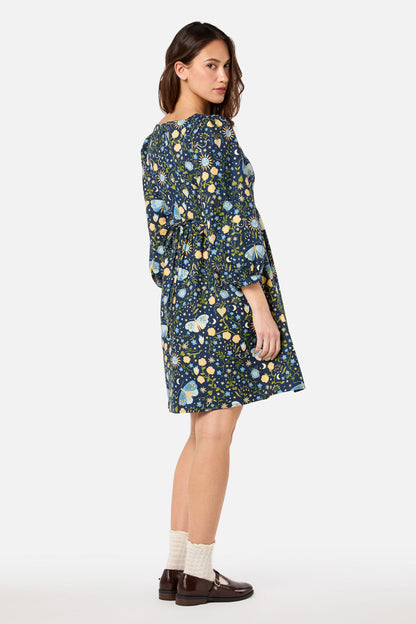 Princess Highway - Folk Art Mini Dress - blue