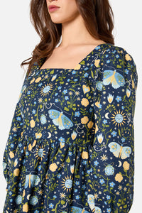 Princess Highway - Folk Art Mini Dress - blue