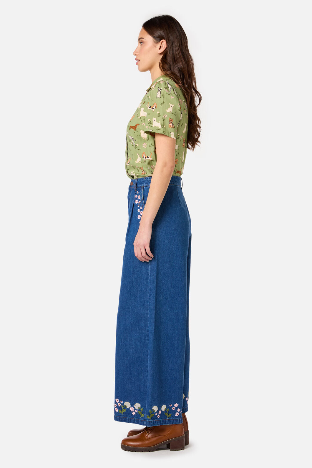 Princess Highway - Cute Dogs Blouse - green
