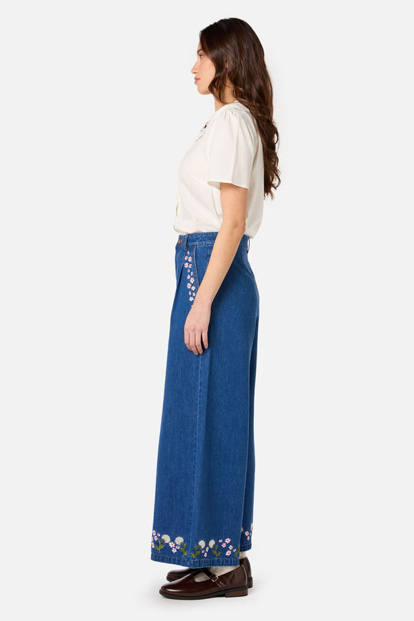 Princess Highway - Cute Dogs Embroidered Blouse - cream