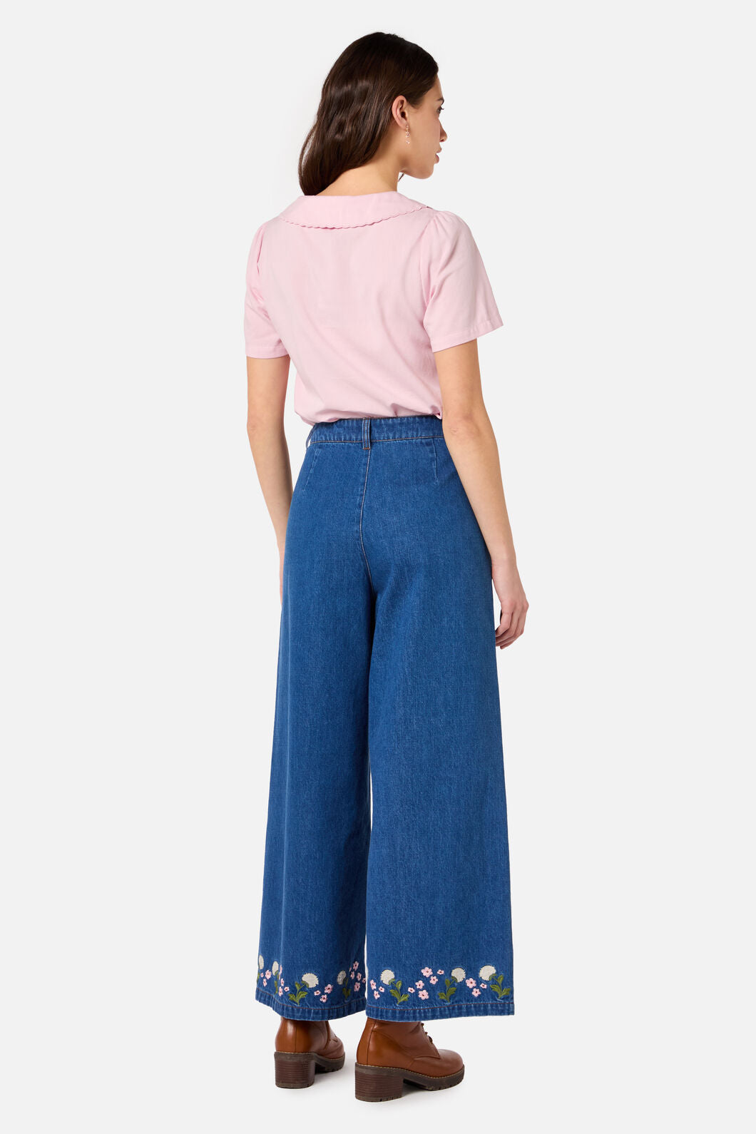 Princess Highway - Dandelions Emb Denim Culotte - mid-denim
