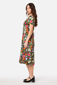 Princess Highway - Floral Field Midi Dress - black