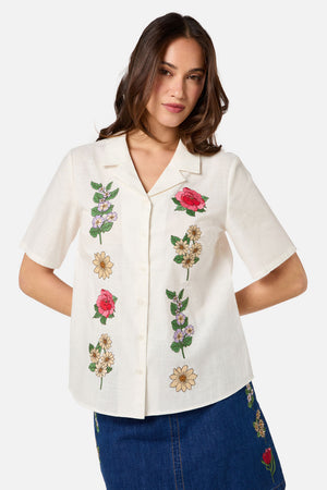 Princess Highway - Fleur Embroidered Shirt - cream