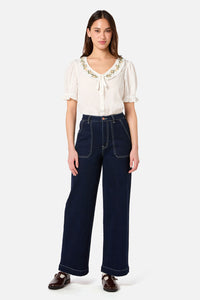 Princess Highway - Esme Embroidered Blouse - cream