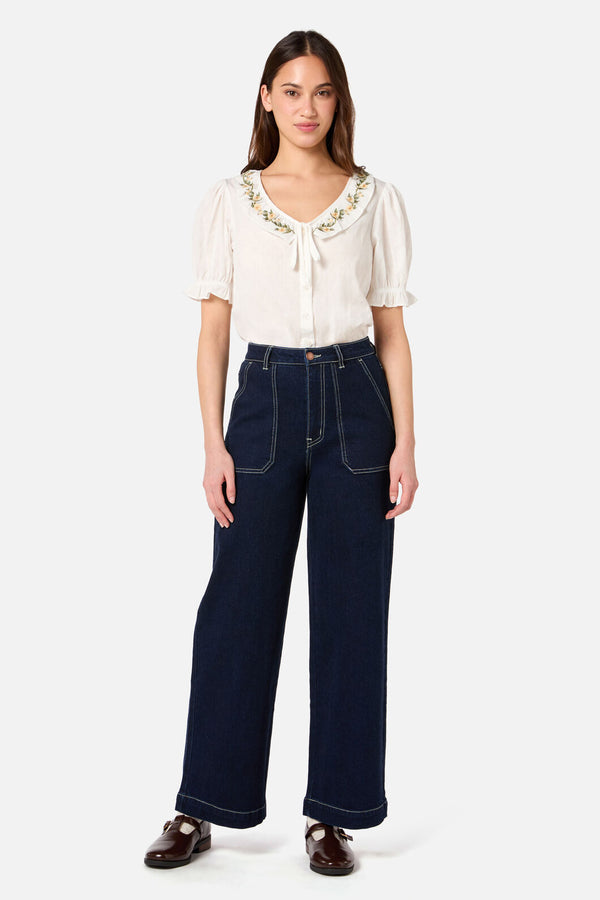 Princess Highway - Esme Embroidered Blouse - cream