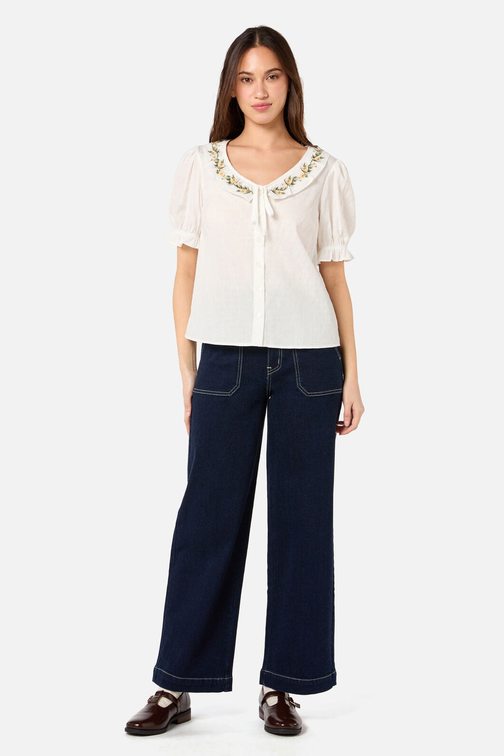 Esme Boho Patchwork Sheer Blouse