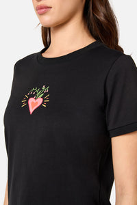 Princess Highway - Folk Art Printed Tee - black