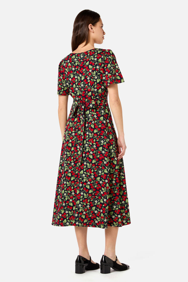 Princess Highway - Raspberry Midi Dress - navy