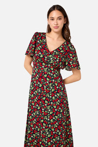 Princess Highway - Raspberry Midi Dress - navy