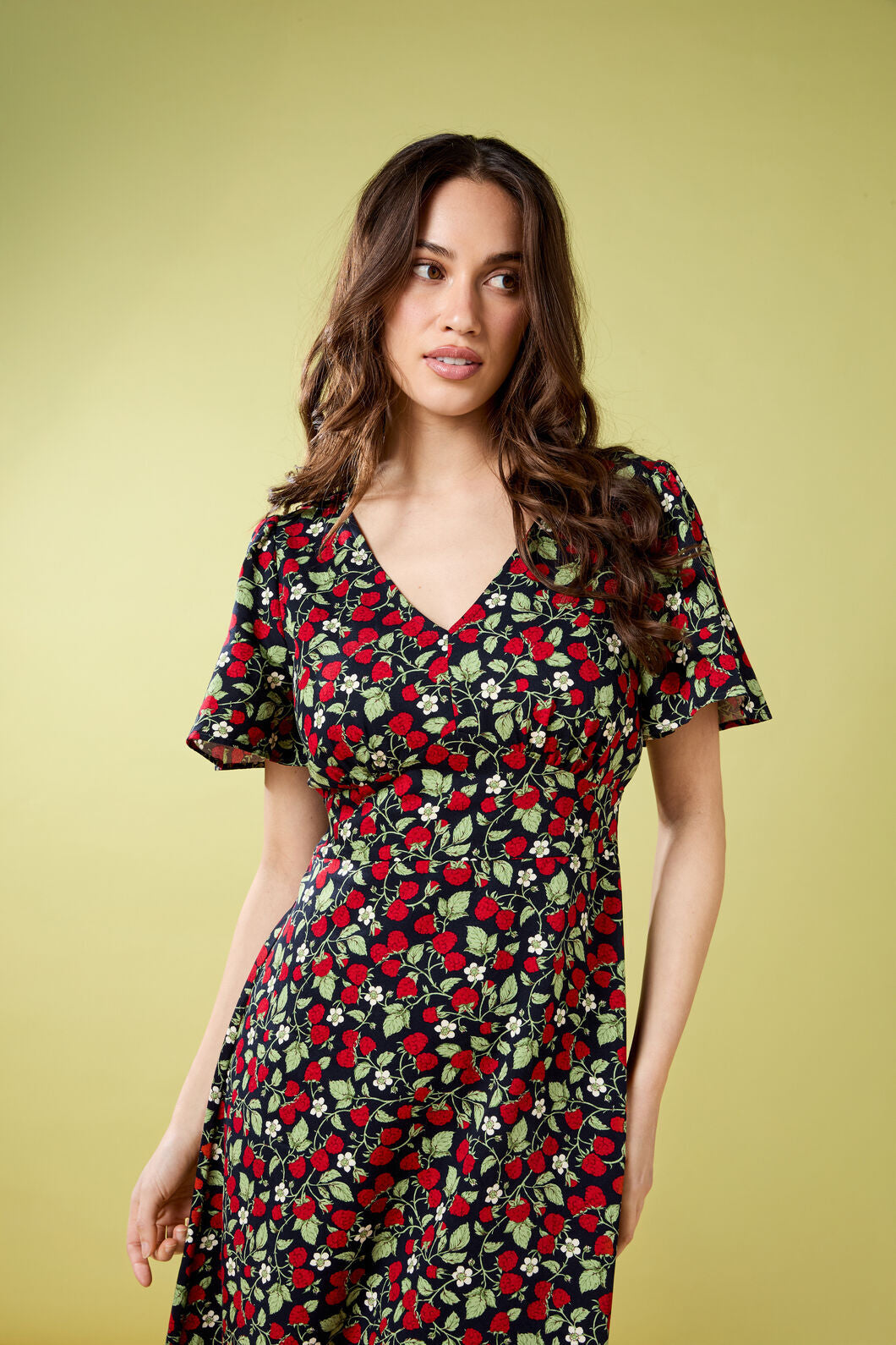Princess Highway - Raspberry Midi Dress - navy