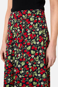 Princess Highway - Raspberry Midi Skirt - navy