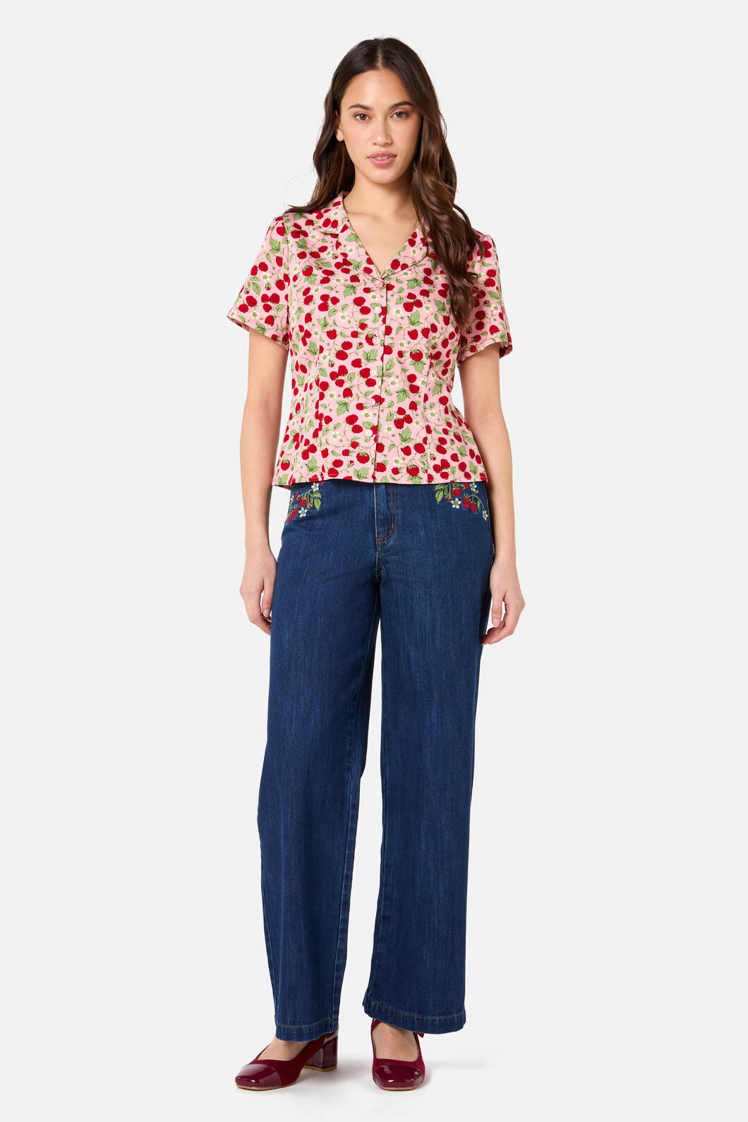 Princess Highway - Raspberry Short Sleeve Blouse - pink