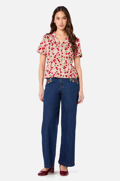 Princess Highway - Raspberry Short Sleeve Blouse - pink
