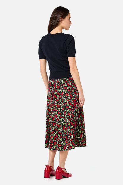 Princess Highway - Raspberry Embroidered Cardigan - navy