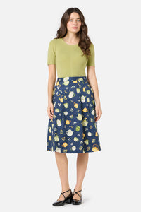 Princess Highway - Tea Time Pleat Skirt - navy