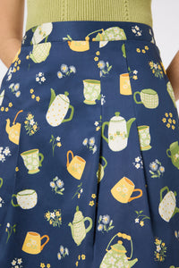 Princess Highway - Tea Time Pleat Skirt - navy