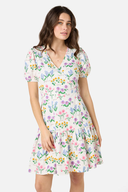 Princess Highway - Cottage Garden Mini Wrap Dress - cream