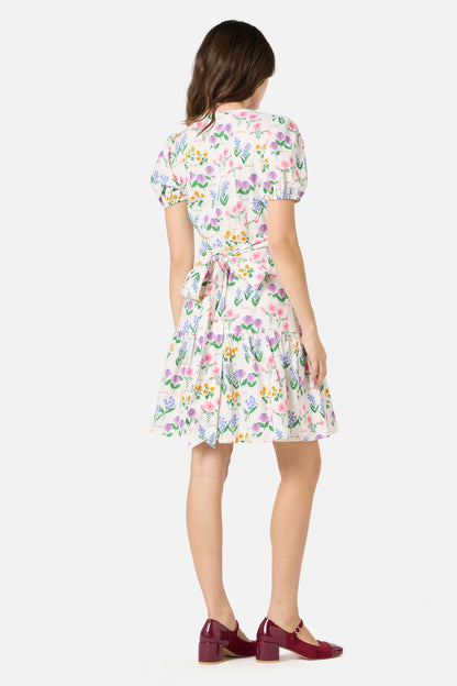 Princess Highway - Cottage Garden Mini Wrap Dress - cream