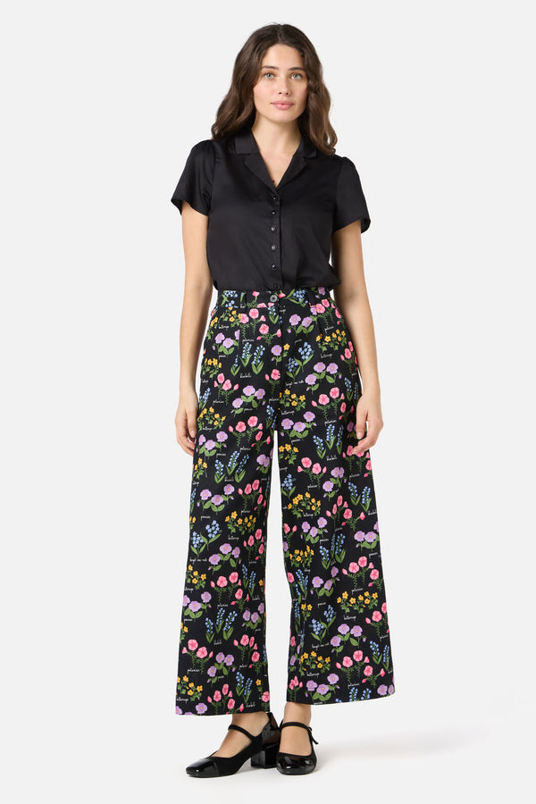 Princess Highway - Cottage Garden Culotte - black