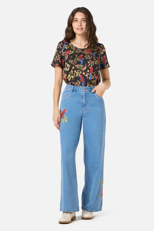 Princess Highway - Rosella Embroidered Jean - blue-denim