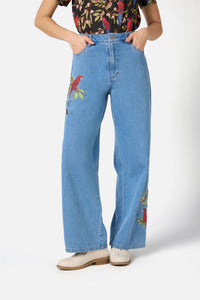 Princess Highway - Rosella Embroidered Jean - blue-denim